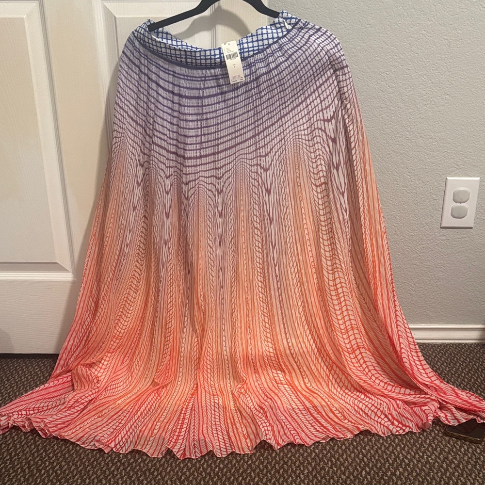 Anthropologie Elegant Ombre Maxi Skirt - Blue and Red